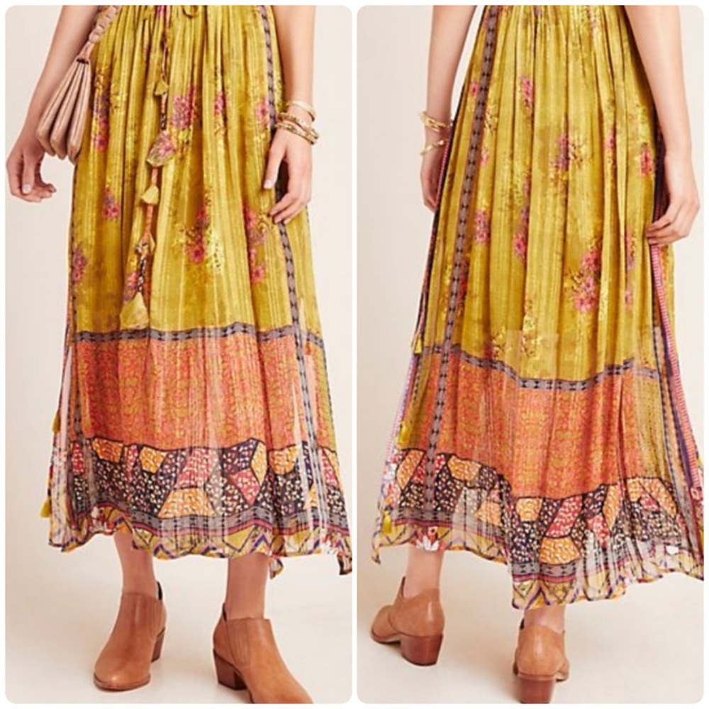 BHANUNI BY JYOTI 🍋 Citron Maxi Dress - Size S - Picture 2 of 10